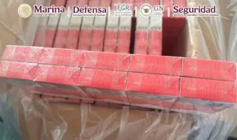 Marina intercepta en el AICM 20 toneladas de cigarrillos ilegales