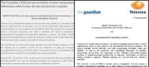 ¿Qué dijo y qué no dijo la traducción al español del comunicado Televisa-'The Guardian' ?