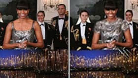Foto:Irán aplica el photoshop a escote de Michelle Obama en Oscar