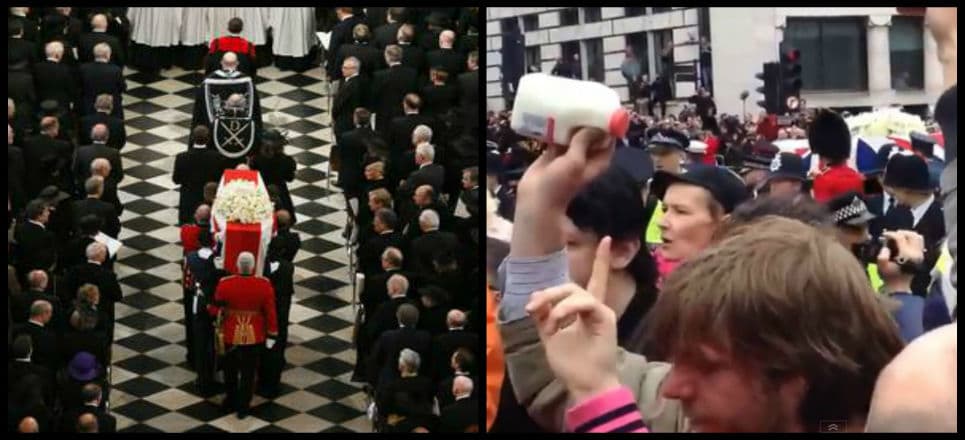 Videos: Despiden a Margaret Thatcher con honores... y abucheos