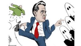 "Puntapié y dedazo", cartón de @monerorape