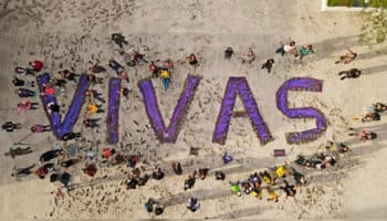 El Monumento a la Ausencia se adorna con flores moradas para visibilizar la dimensión de la desaparición forzada | Fotos