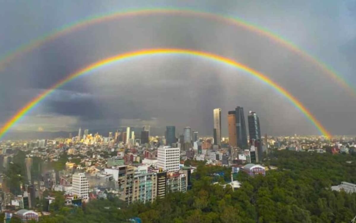 Fotos y videos | Así sorprendió el doble arcoíris a la CDMX | Aristegui ...
