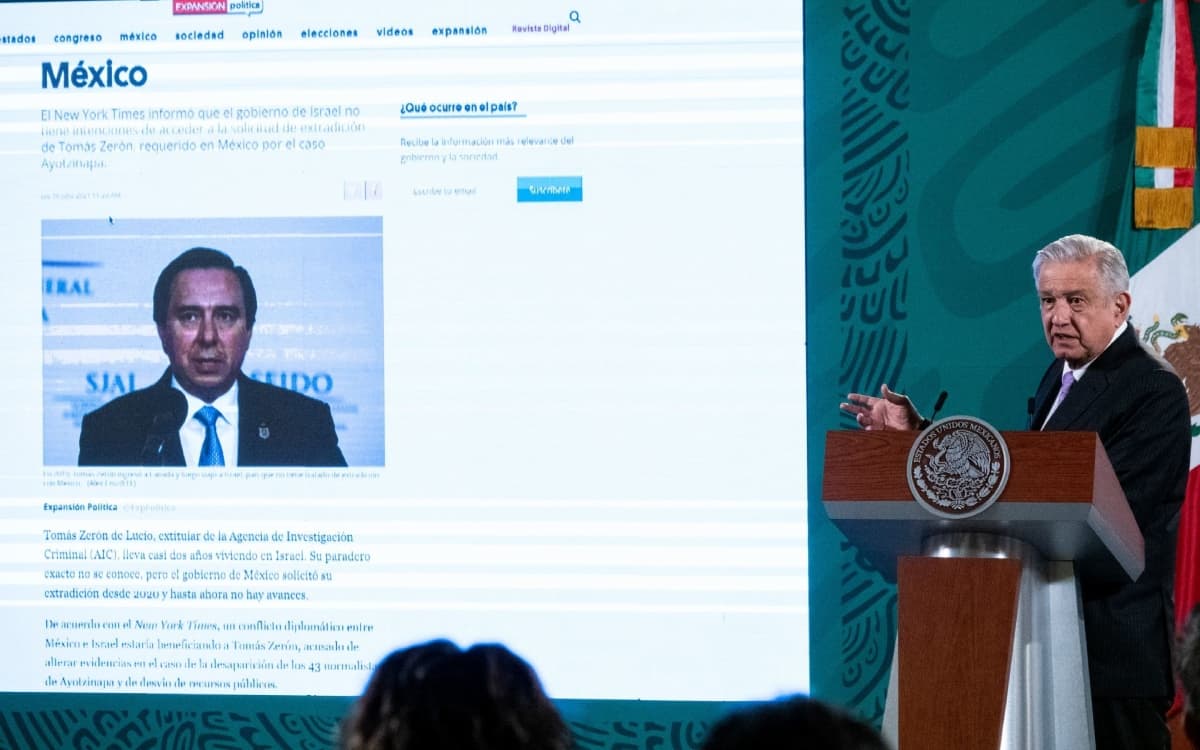 Israel envía carta a AMLO sobre extradición de Tomás Zerón