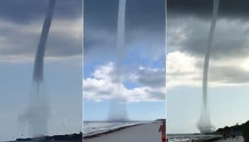 Tromba marina de hasta 900 metros se forma en Playa del Carmen | Videos