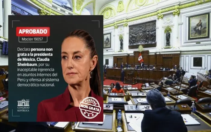 Congreso de Perú declara persona 'non grata' a la presidenta de México, Claudia Sheinbaum; Oposición peruana acusa a derecha 'fujimorista'
