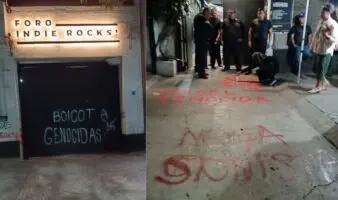 Embajada de Israel condena 'mensajes de odio' durante protesta en Foro Indie Rocks!