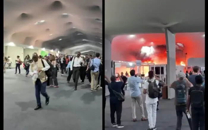 Un incendio obliga a evacuar la zona de negociaciones de la COP30 de Belém | Videos