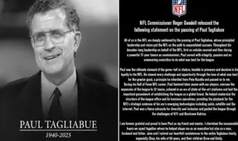 Fallece Paul Tagliabue, excomisionado de la NFL, a los 84 años