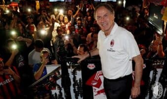 Reaparece el mítico Franco Baresi en San Siro tras operación | Video