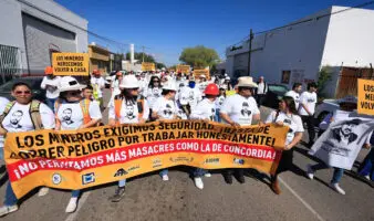 Mineros de todo el país marchan para exigir justicia por los desaparecidos y asesinados en Sinaloa