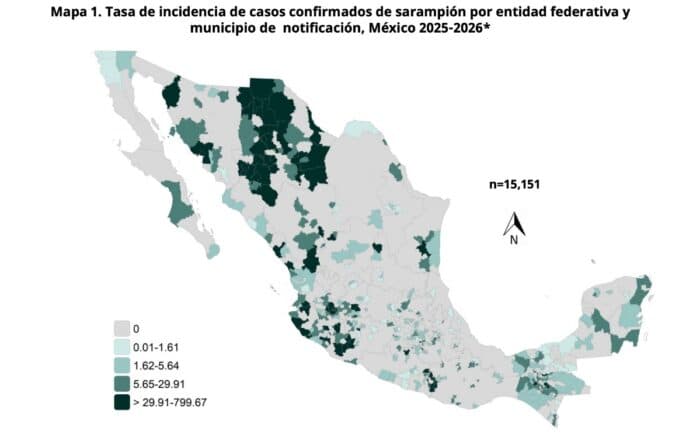 México acumula más 15 mil casos de sarampión, pero también suma 33.9 millones de vacunas