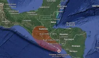 Depresión tropical Tres-E evoluciona a tormenta Cristina mientras Boris amenaza sur de México