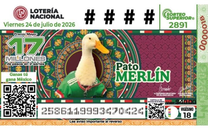 Pato Merlín ya tiene su billete de la Lotería Nacional