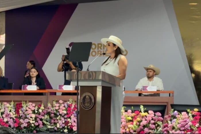 Grecia Quiroz exige justicia por Carlos Manzo durante su segundo informe