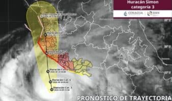 Huracán Simón gana fuerza y se intensifica a categoría 3